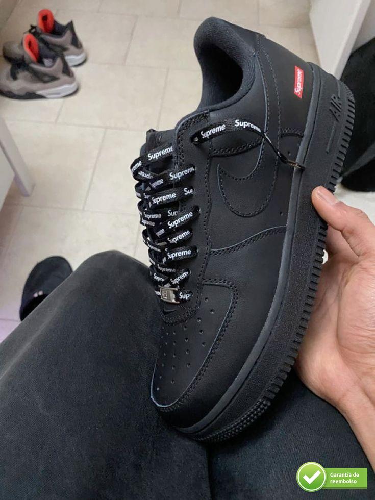 NIKE AIR FORCE 1 SUPREME NEGRAS - lazonadrip